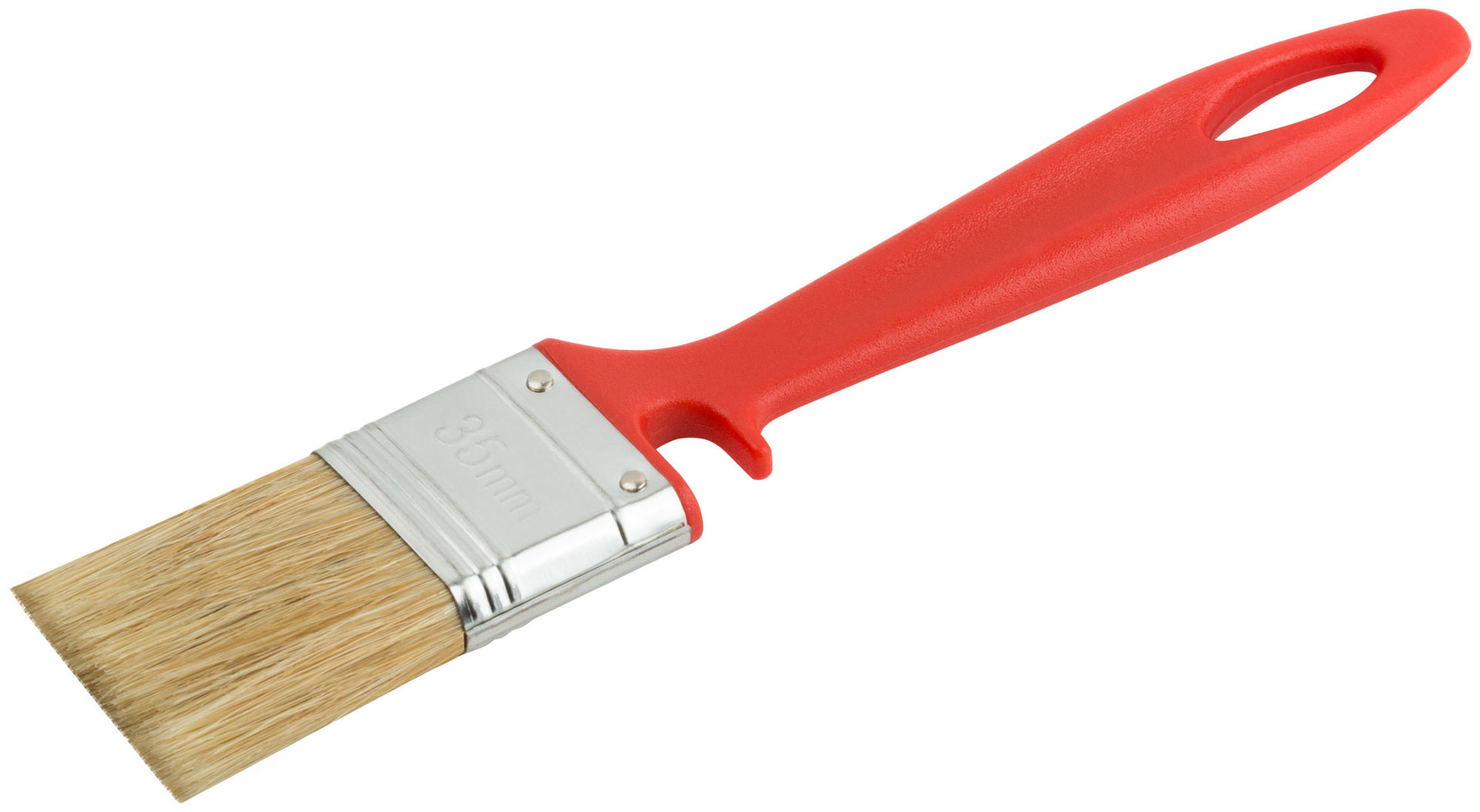 Кисть флейцевая Крафт, натур.светлая щетина, пластиковая ручка с выемкой 35 мм (00842)