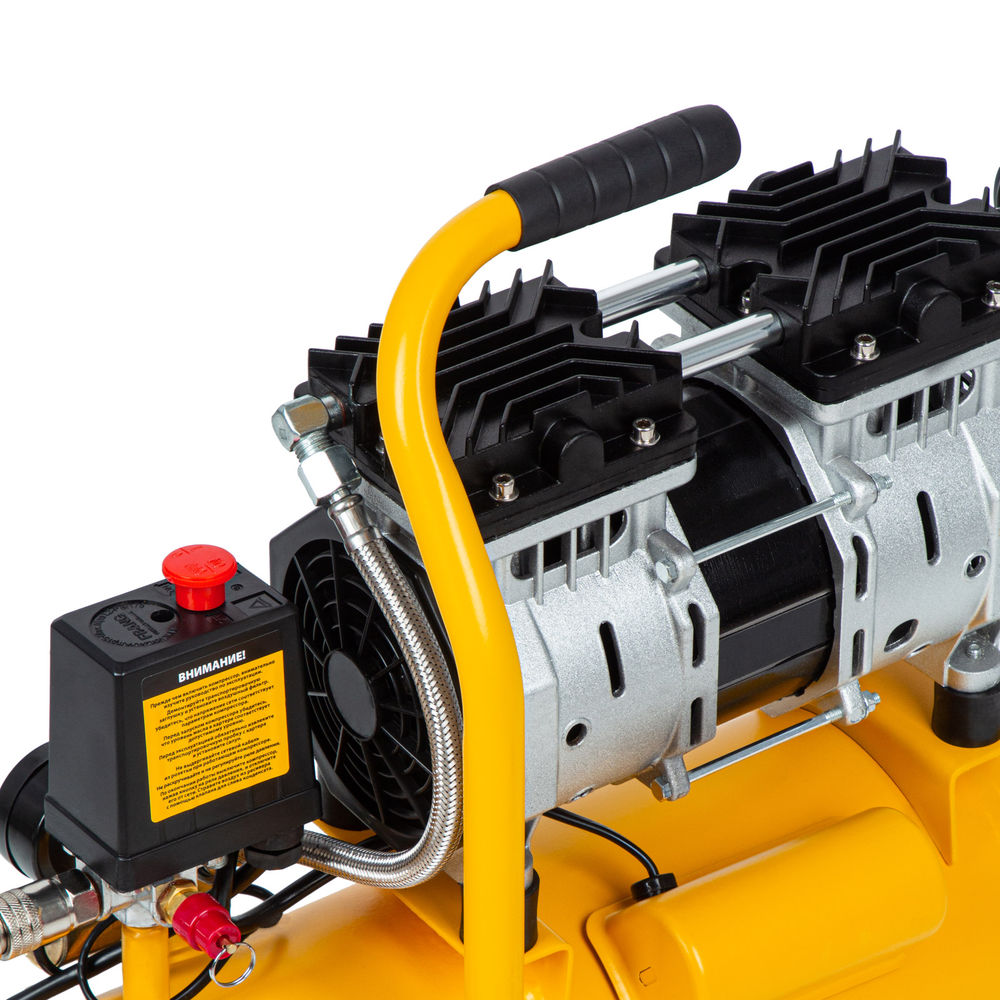 Компрессор DLS650/10 безмаслянный малошумный 650 Вт, 120 л/мин, ресивер 10 л Denzel (58021)