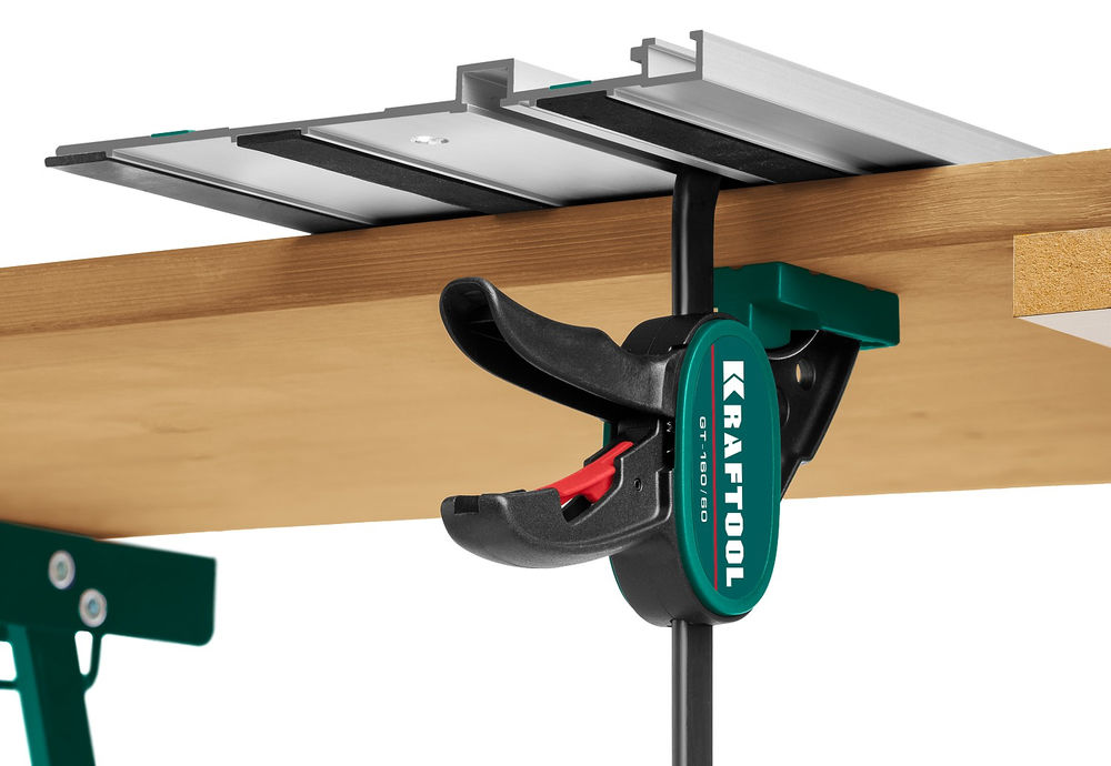 Пистолетная струбцина GT-160/60, 160/60 мм, универсальная, быстрозажимная, в T-track KRAFTOOL 32237