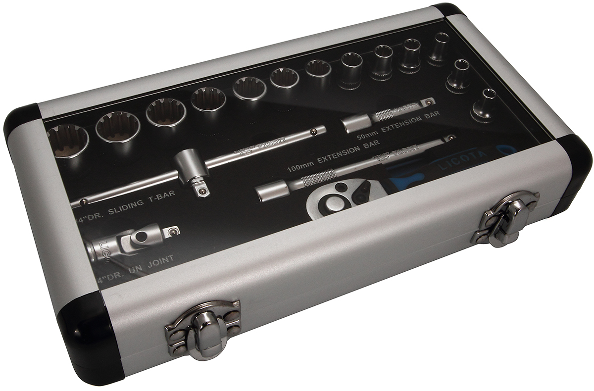 Набор головок 19 пр spline 1/4 Licota ALM-3001