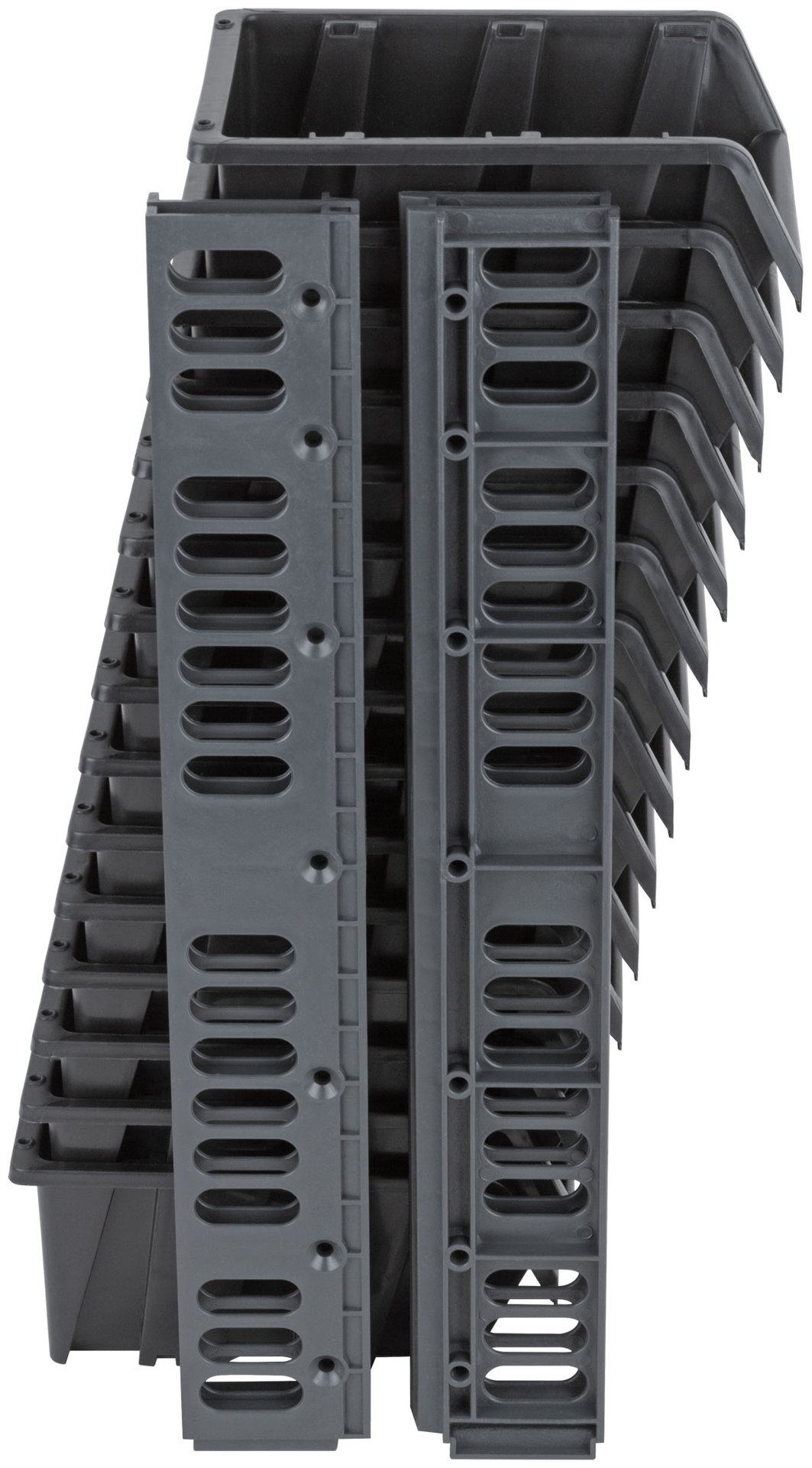 Набор Лотков для крепежа (15 шт. лотков 150х95х70 мм + 4 шт. планок), черные