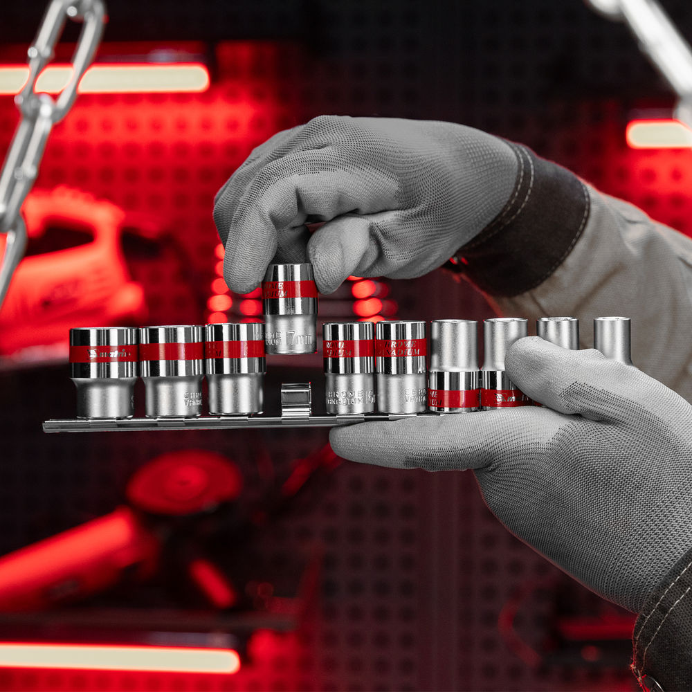 Набор торцевых головок 1/2, 6 гранные, CrV, 10-22мм, 10 штук Matrix