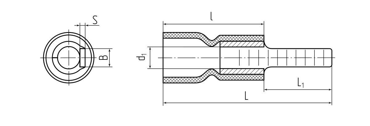 Наконечник кабельный штифтовой плоский изолированный НШПИ 2.5-10 серия ПРОФИ (КВТ) (47494)