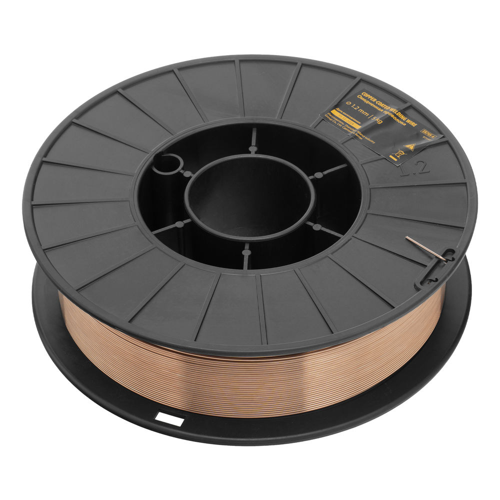 Омедненная проволока ER70S-6, диам. 1,2 мм, 5 кг, диам. катушки D200 Denzel (97544)