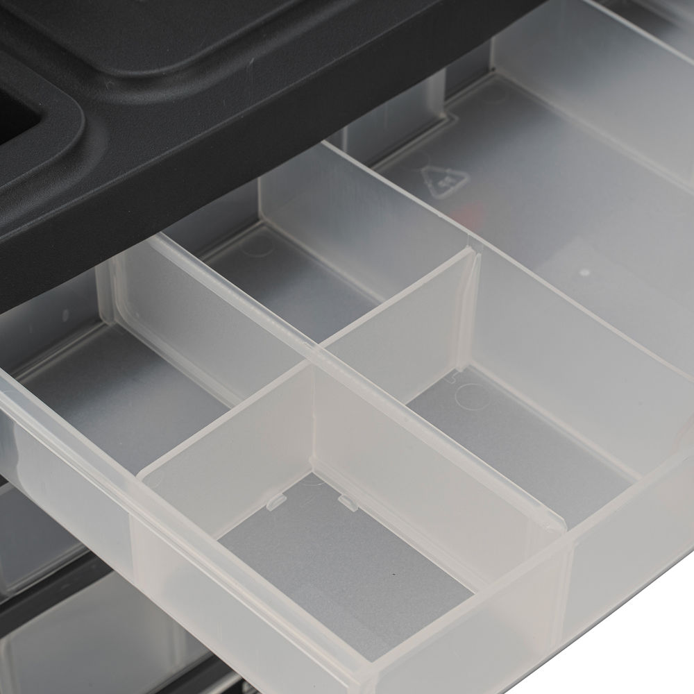 Органайзер для хранения с выдвижными лотками 310х150х260мм, 4 секции, пластик Stels