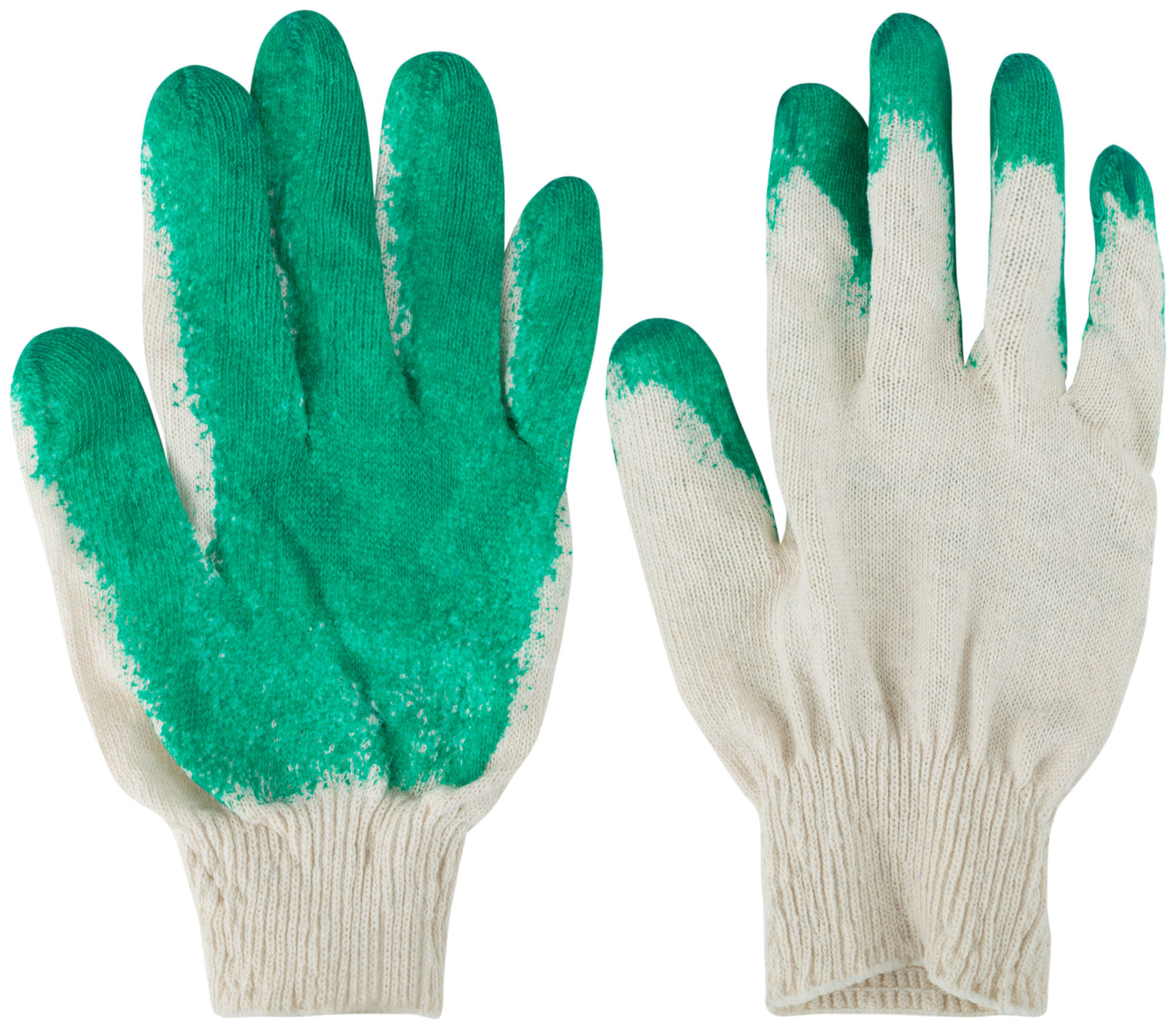 Перчатки вязаные х/б с резиновой заливкой наладонника (12470)