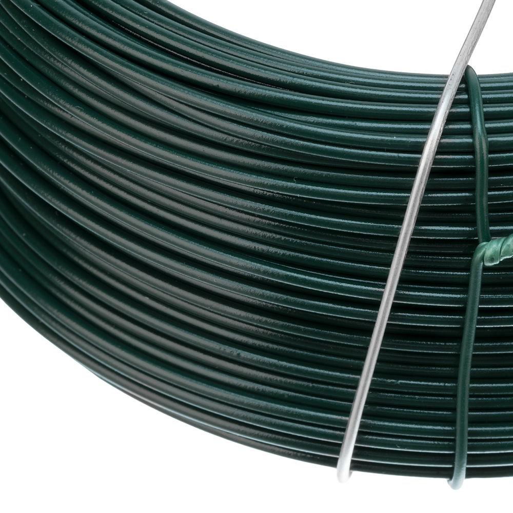 Проволока с ПВХ покрытием, зеленая 1.5 мм, длина 50 м Сибртех (47772)