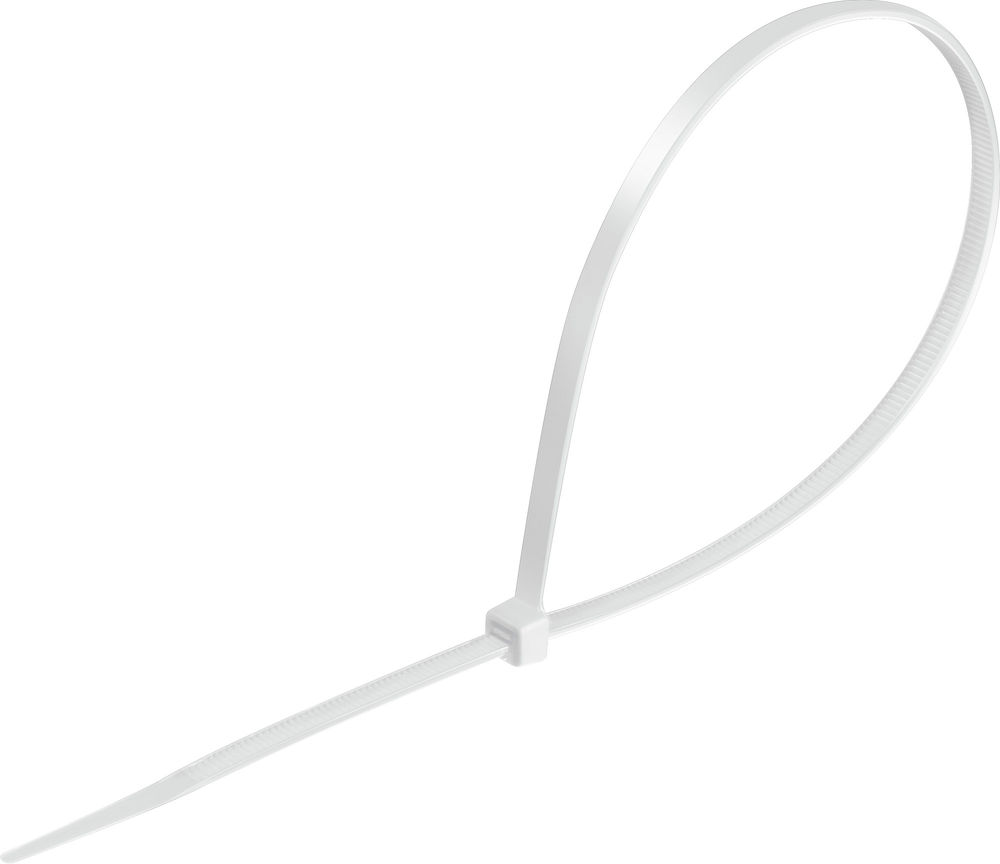 Хомуты-стяжки белые 3.6 x 250 мм нейлон РА66 100 шт СИБИН ХС-Б 3786-36-250