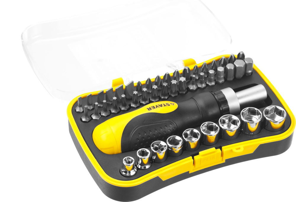 Отвертка реверсивная с насадками 46 предм. Compact-46 STAYER 25084-H46