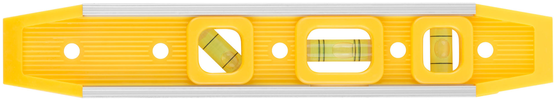 Уровень Торпедо пластиковый, 3 глазка, магнитный, с алюминиевой рамкой 225 мм (18602)