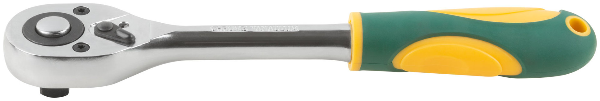 Вороток (трещотка) CrV механизм, пластиковая прорезиненная ручка 1/2, 24 зубца