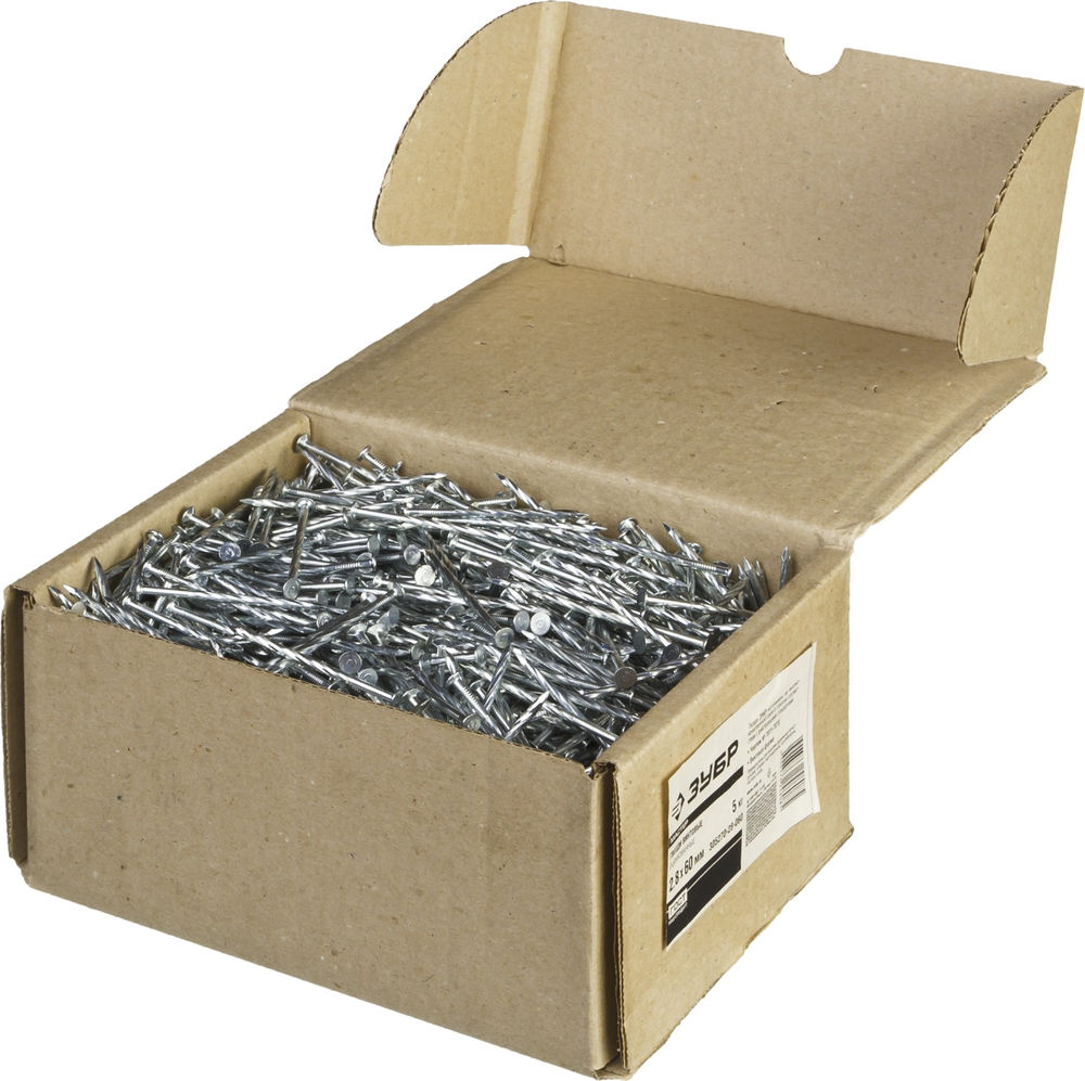 Гвозди винтовые 60 x 2.8 мм, цинк, 5 кг ЗУБР 305270-28-060