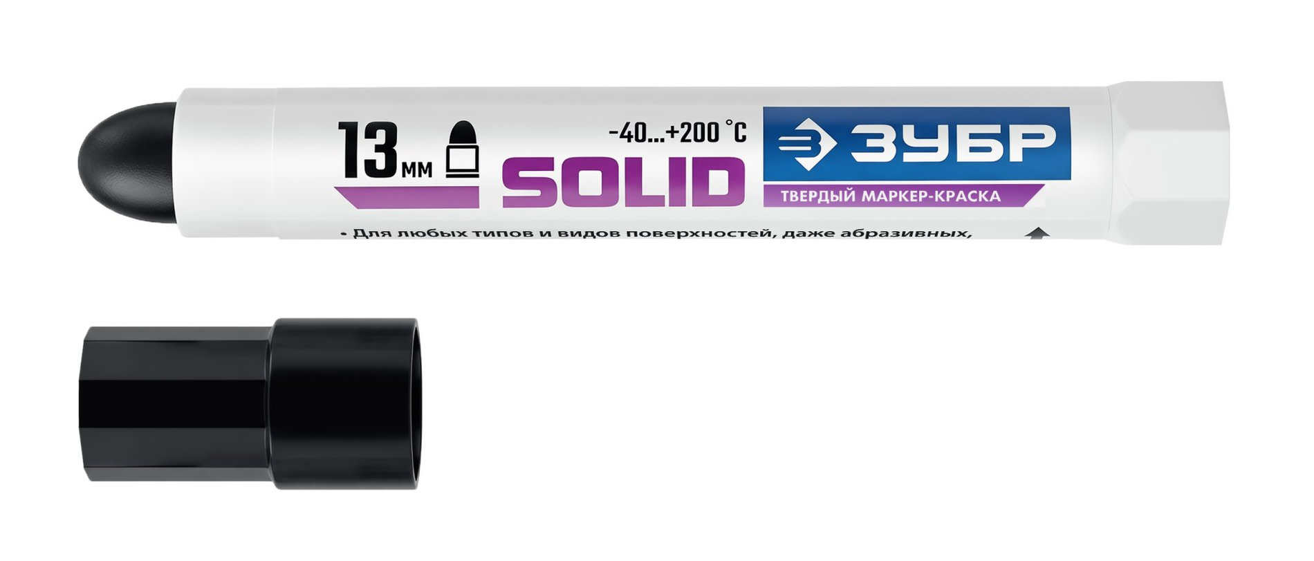 ЗУБР МКТ-1300 черный, 10-13 мм твердый маркер-краска (06350-2)