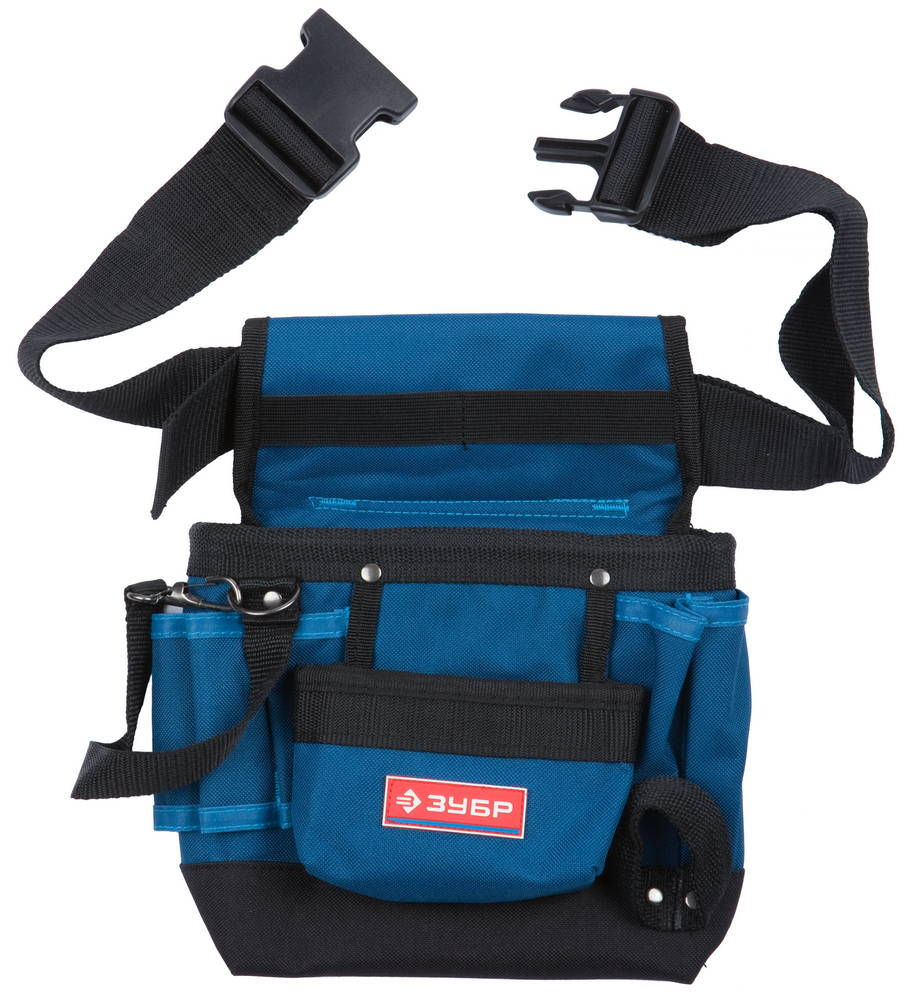Поясная сумка для инструментов с 9 карманами и держателем для молотка нейлоновая ЗУБР 38632