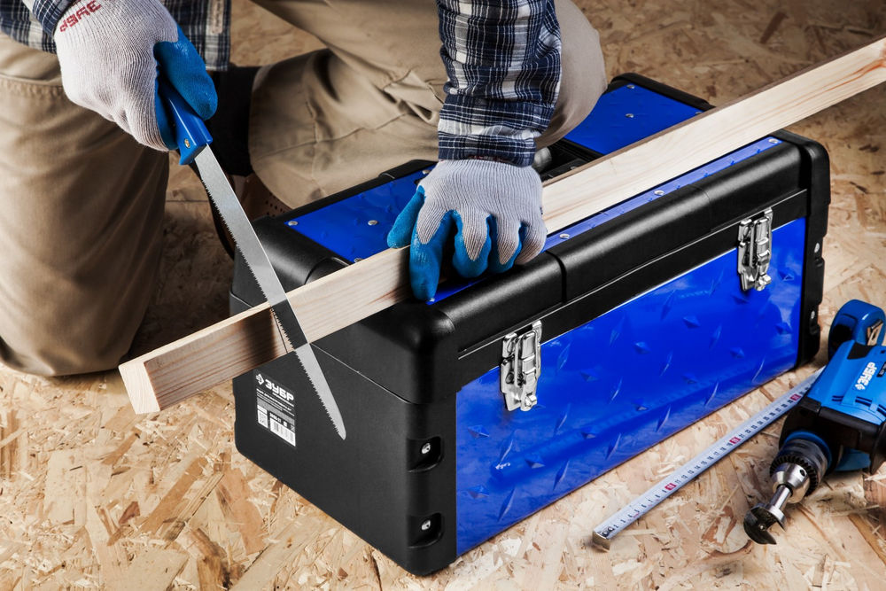 Металлический ящик для инструментов 530 x 270 x 240 мм 21 Профессионал ЗУБР СПЕЦ-21 38155-21