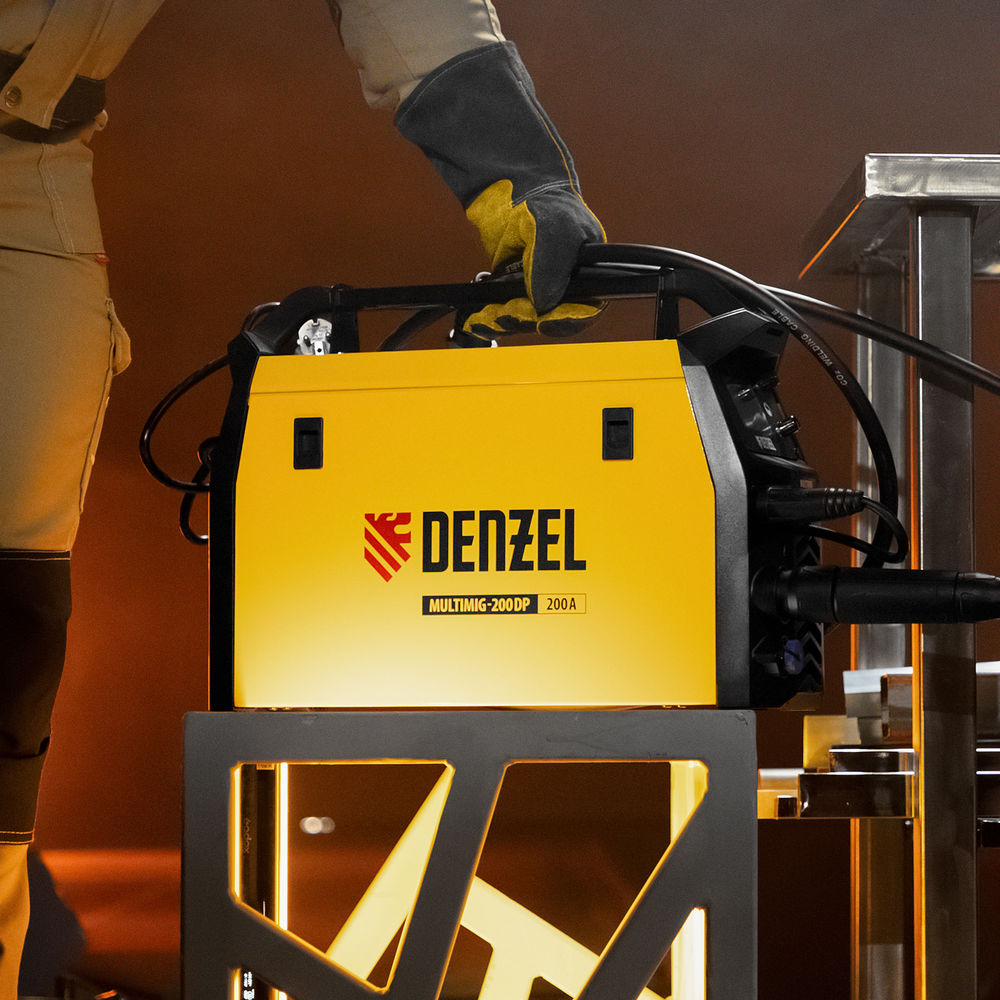 Аппарат инвертор. полуавтомат. сварки MultiMIG-200DP Synergy Double Pulse, 200 А, ПВ 80% Denzel (94313)