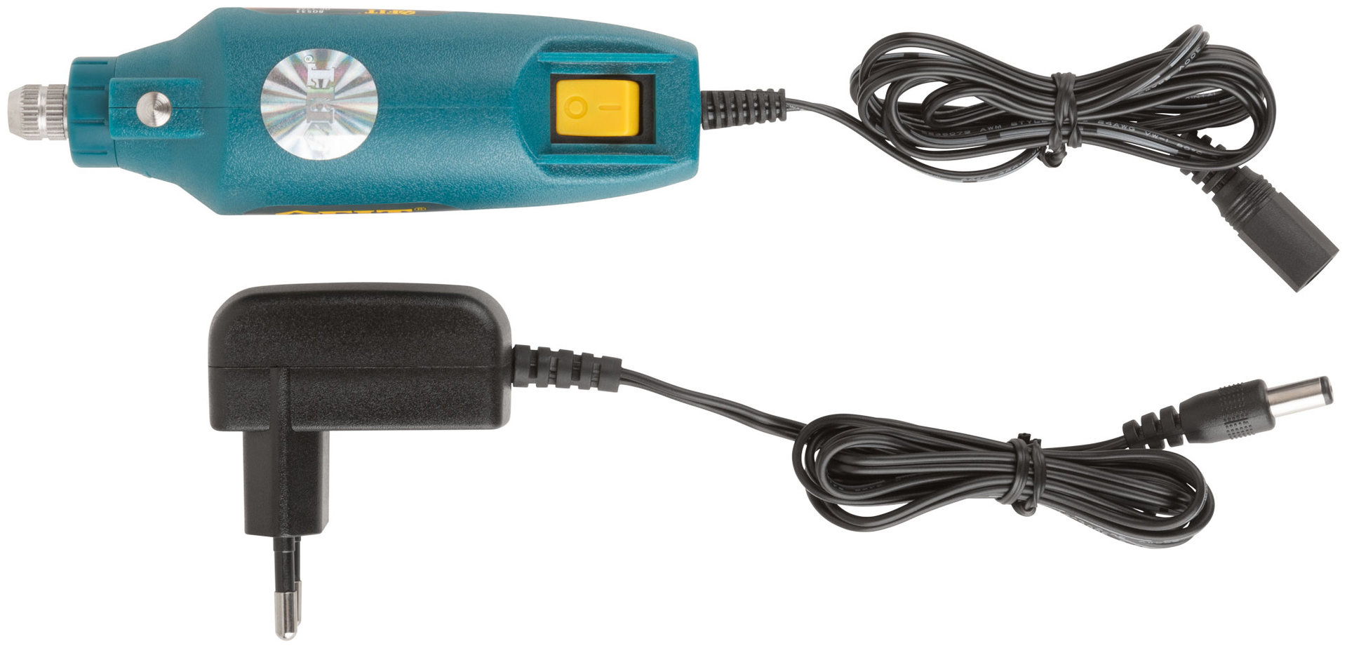 Гравировальная машина мини 12 В; 12000 об/мин; 3,2 мм; адаптер; набор насадок; алюмин. кейс (80531)