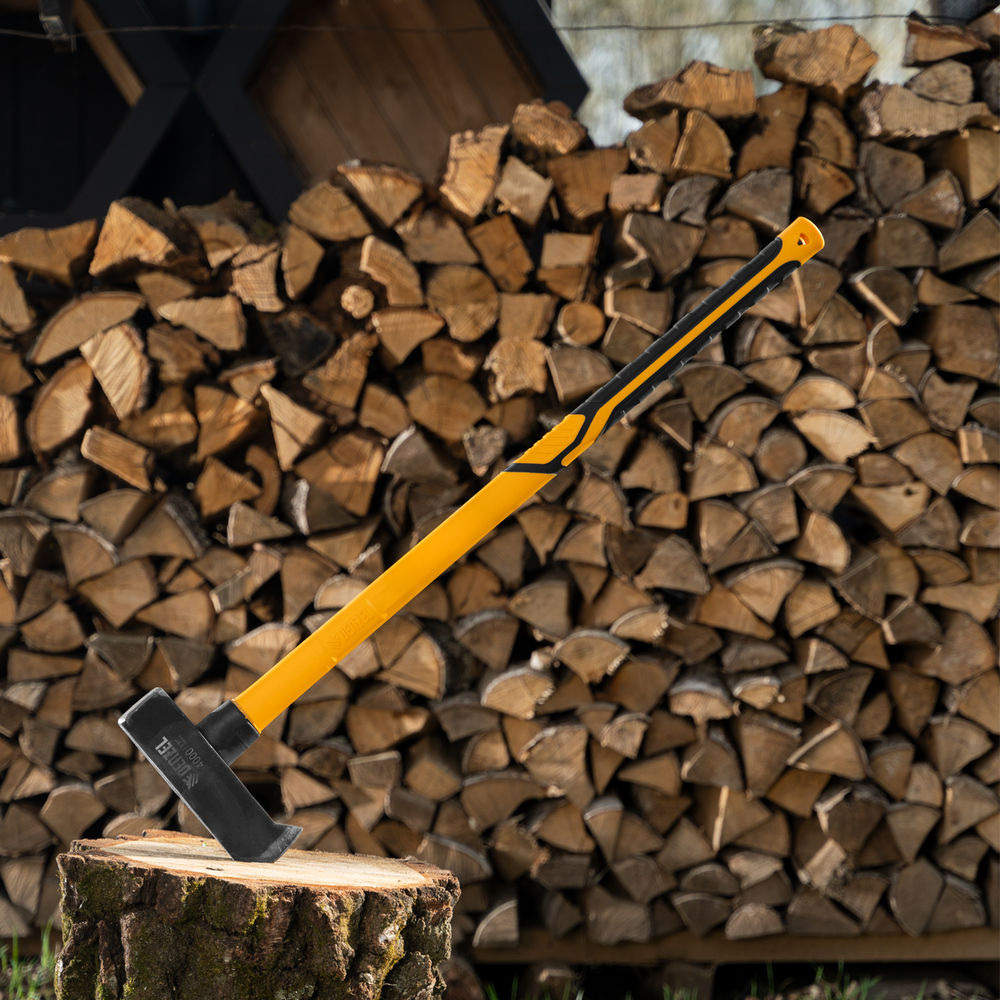 Колун-кувалда 4000 г, кованая, фибергласовая  рукоятка c TPR покрытием, 880 мм Denzel