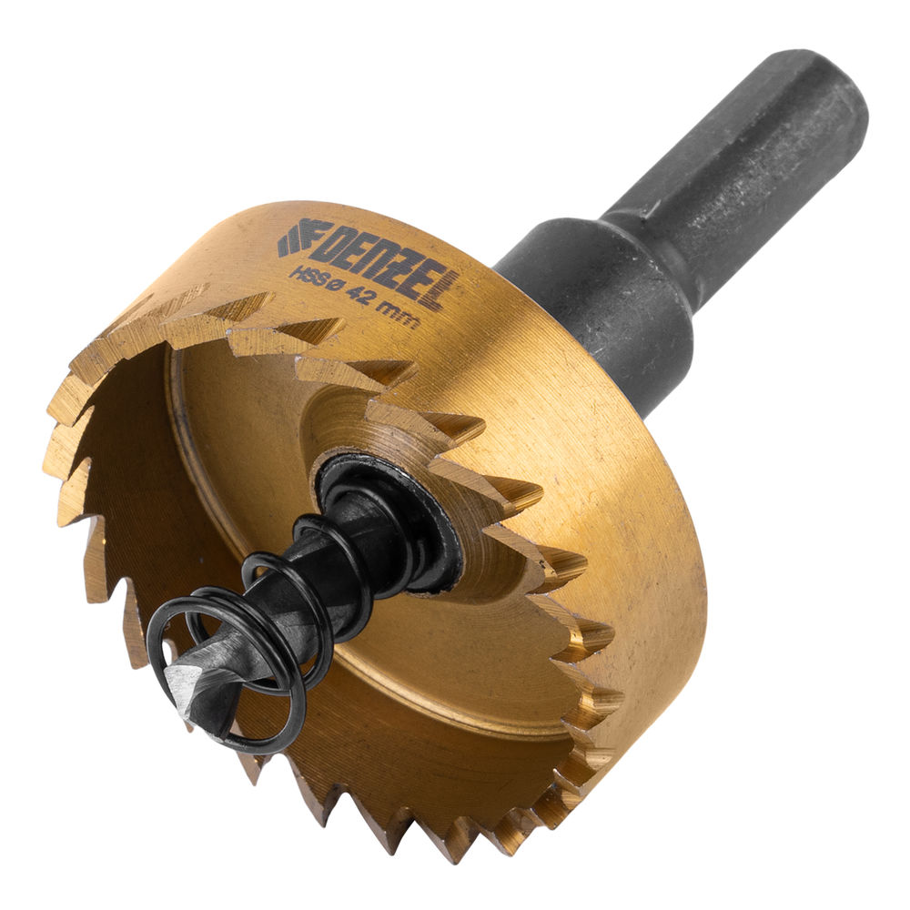 Коронка по металлу HSS, 42 мм, нитридтитановое покрытие Denzel (724114)