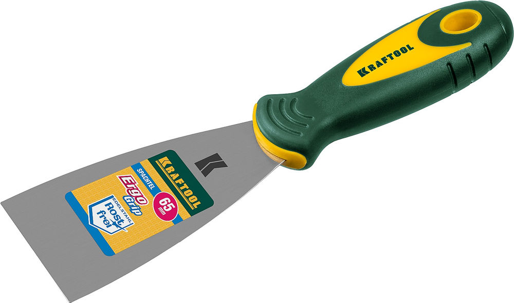 Шпатель 65 мм, х-образное профилированное полотно, двухкомпонентная ручка, нержавеющий KRAFTOOL 10035-065