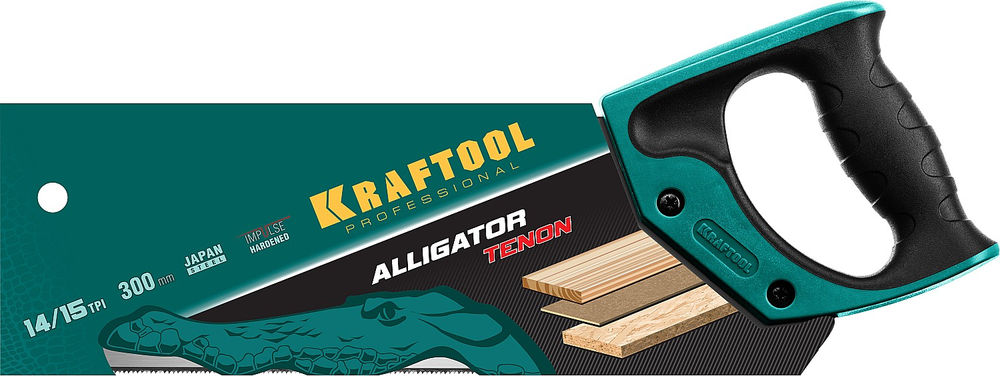 Ножовка с обушком для стусла Alligator Tenon 15, 300 мм KRAFTOOL 15228-30