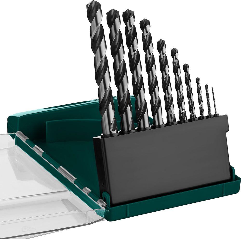 Набор сверл по металлу HSS-G, 10 шт, (1-10 мм), сталь P6M5 KRAFTOOL 29651-H10