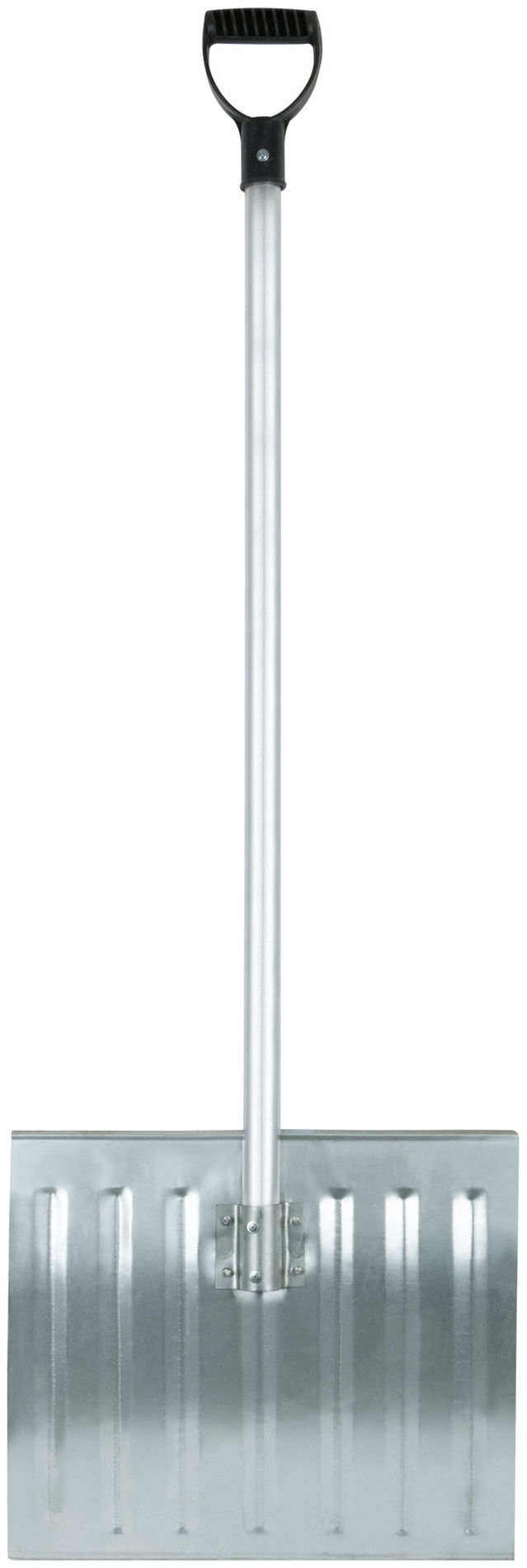 Лопата для уборки снега тротуарная стальная, изогнутый алюминиевый черенок 428х375x1300 мм (68124)