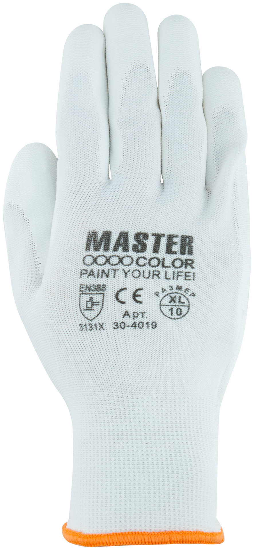 Перчатки белые, полиэстер с обливкой из полиуретана ( водоотталкивающие), р-р XL/10 (30-4019)