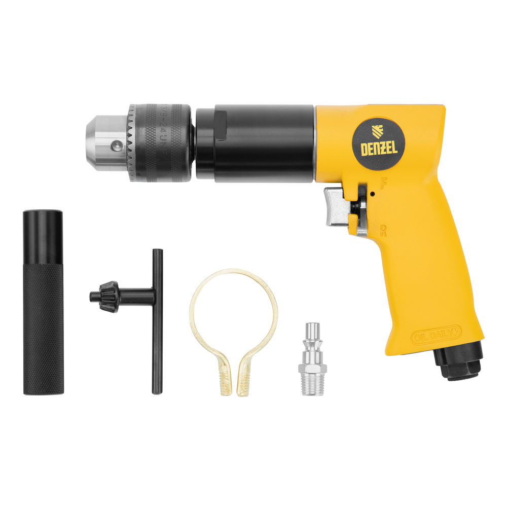 Пневматическая дрель PD500, 500 об/мин, 114 л/мин, 13 мм Denzel (57478)