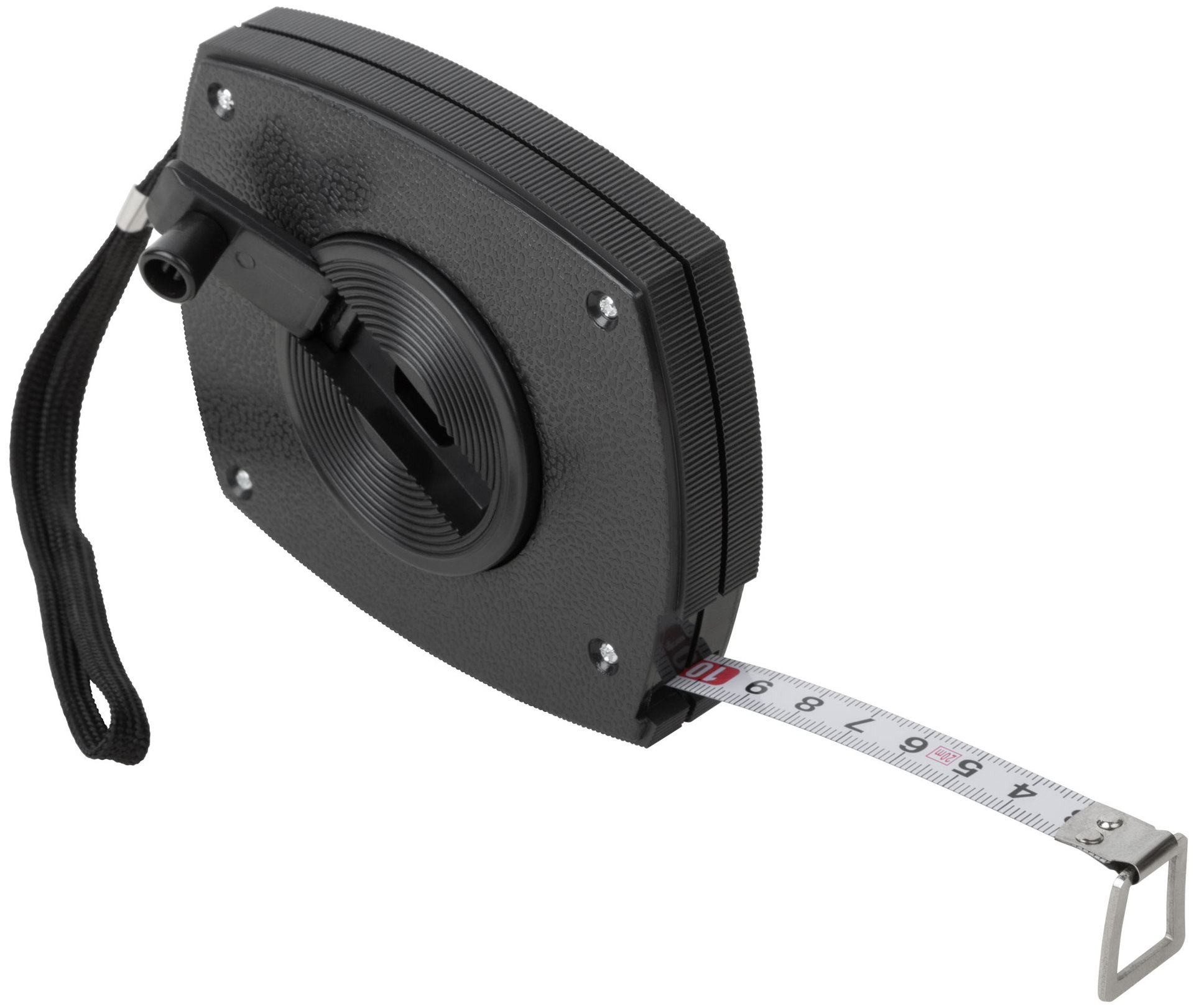 Рулетка, черный закрытый пластиковый корпус, стальная лента 20 м