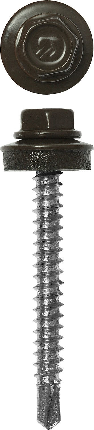 Саморез кровельный 60 х 4.8 мм, RAL 8028 земляно-коричневый, 200 шт СКД ЗУБР 4-300315-48-060-8028