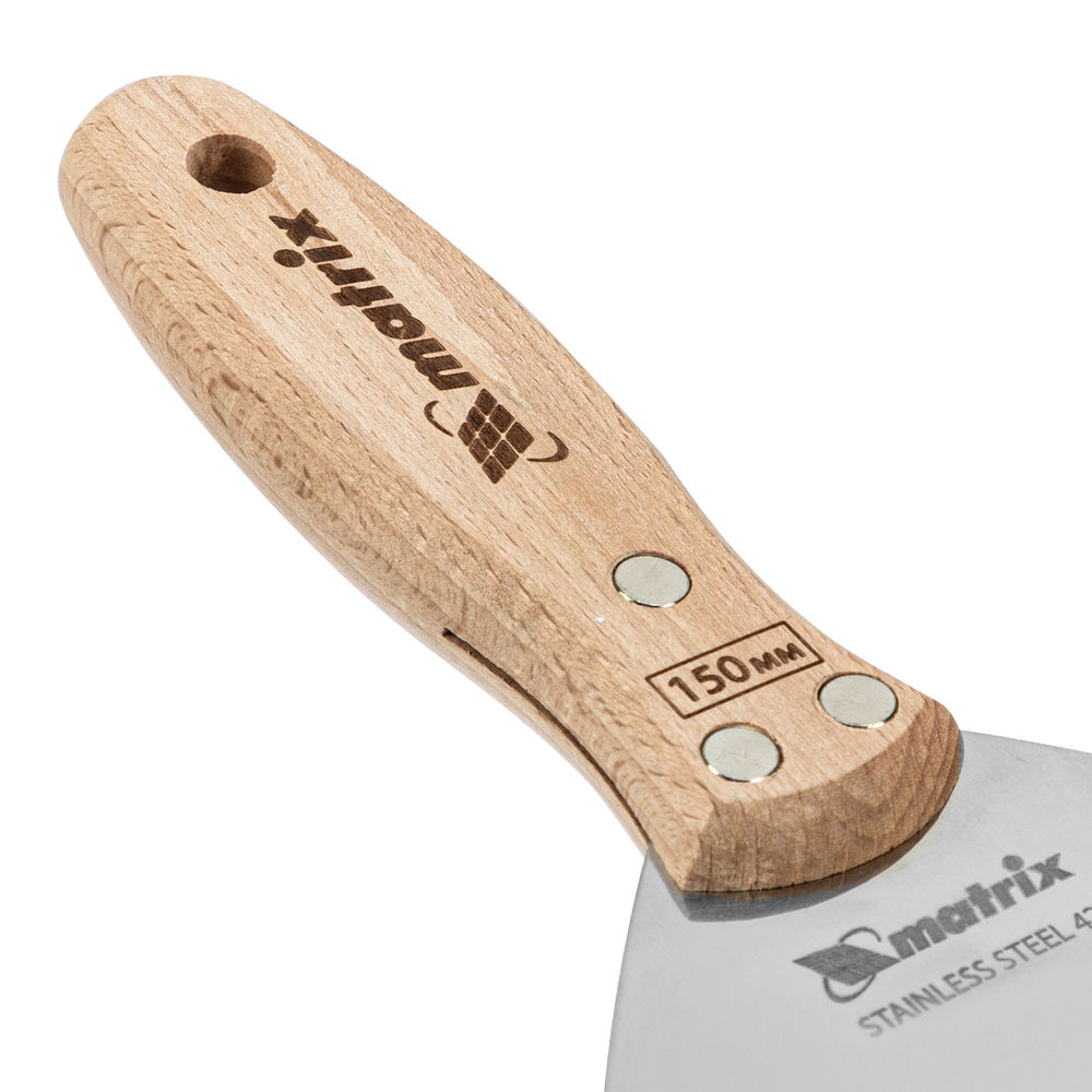 Шпательная лопатка из нержавеющей стали, 150 мм, буковая рукоятка, EFP Matrix (85619)