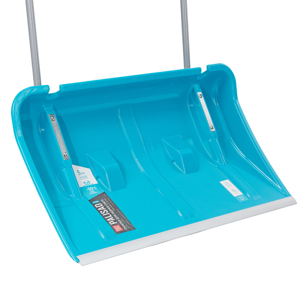 Скрепер для уборки снега, полипропилен, колеса, 750х445х1275 мм, рукоятка с ПВХ, LUXE Palisad (61800)