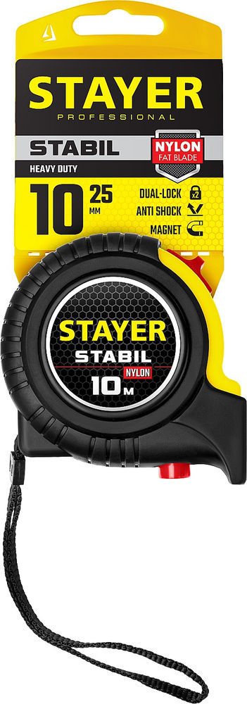 Рулетка 10 м х 25 мм Stabil Professional STAYER 34131-10