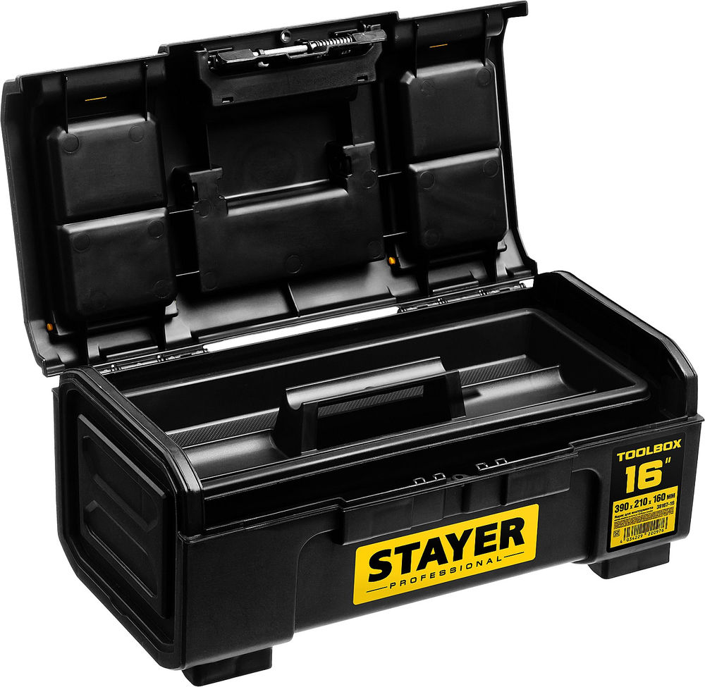 Ящик пластиковый для инструментов 390 х 210 х 160 TOOLBOX-16 Professional STAYER 38167-16