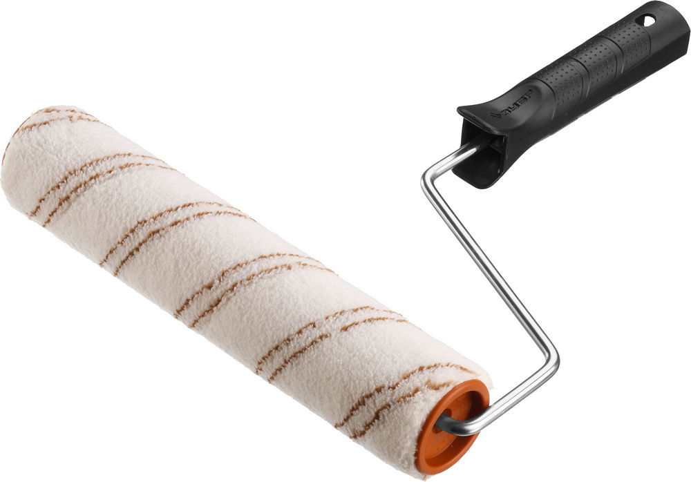 Малярный валик ОПТИМА-МИКРОТЕКС, 40 х 180 мм, бюгель 6 мм, ворс 7 мм, микрофибра, для средств защиты дерева ЗУБР 03545-18