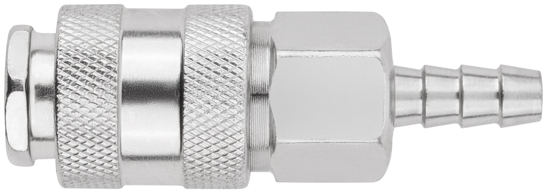 Адаптер быстросъемный с запорным клапаном с елочкой 8 мм (81241)