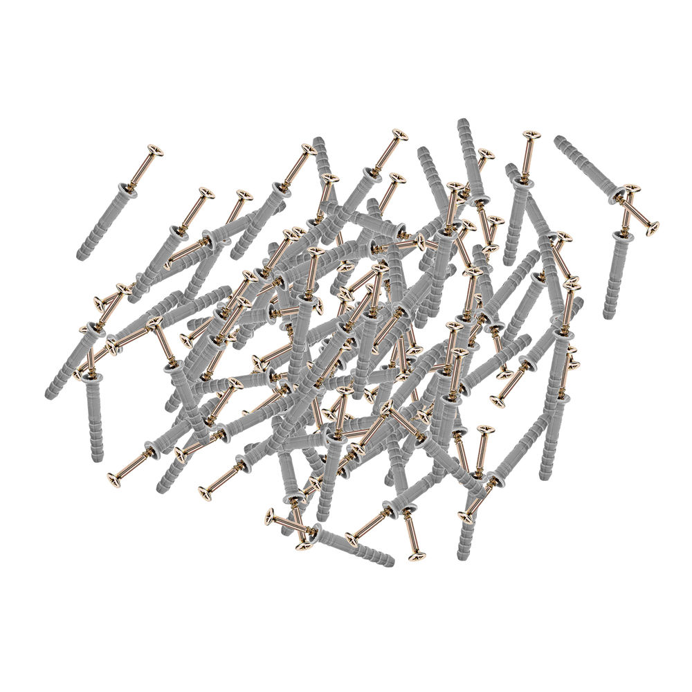 Дюбель-гвоздь полипропиленовый с потайным бортиком 6 х 40 мм, 200 шт Сибртех (42123)