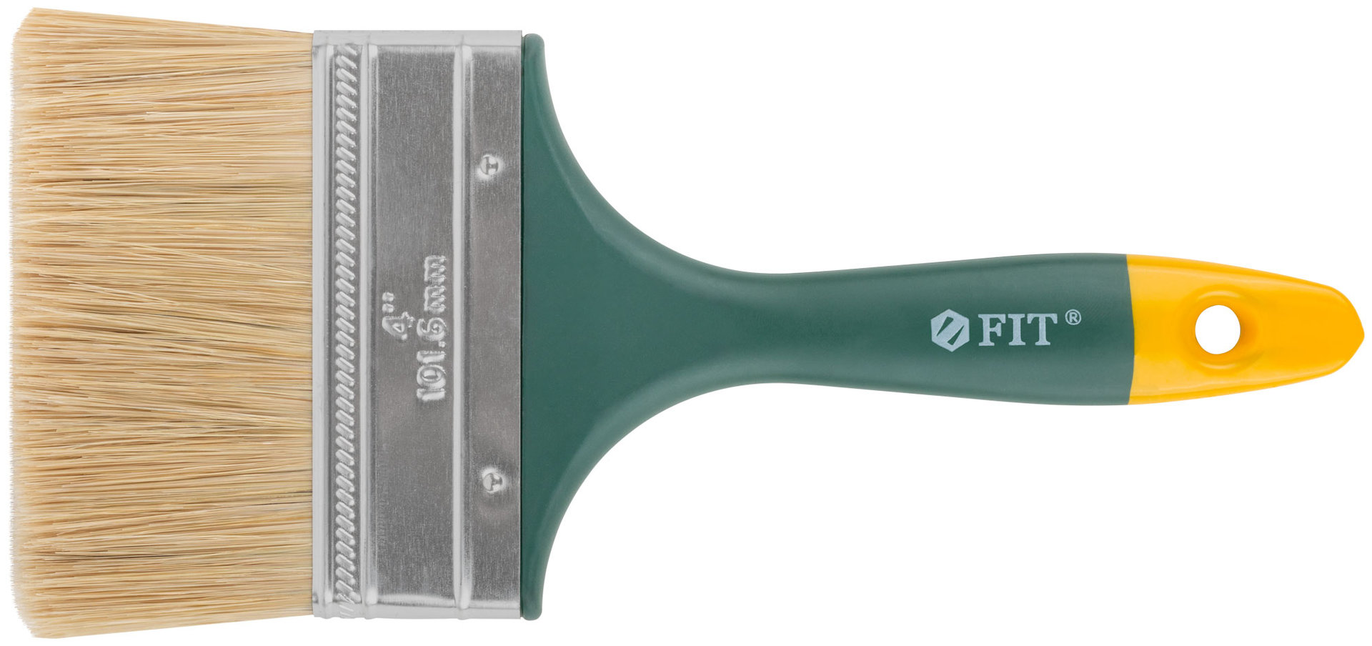 Кисть флейцевая Контур, натур.светлая щетина, пластиковая ручка 4 (100 мм) (01168)