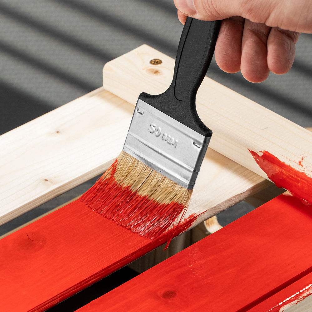 Кисть флейцевая Стандарт, 50 х 6 мм, натуральная щетина, пластиковая ручка Сибртех (82504)