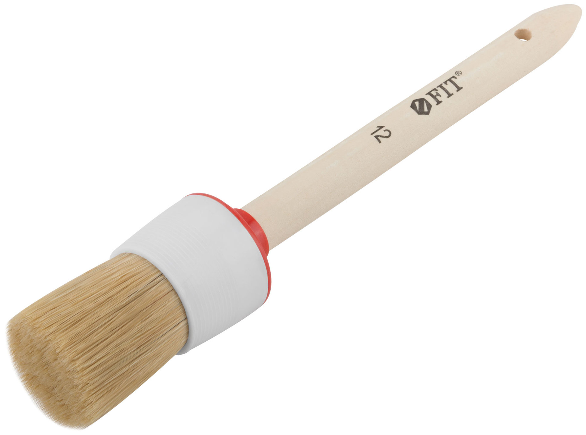 Кисть круглая, натуральная светлая щетина №12 (45 мм) (01307)