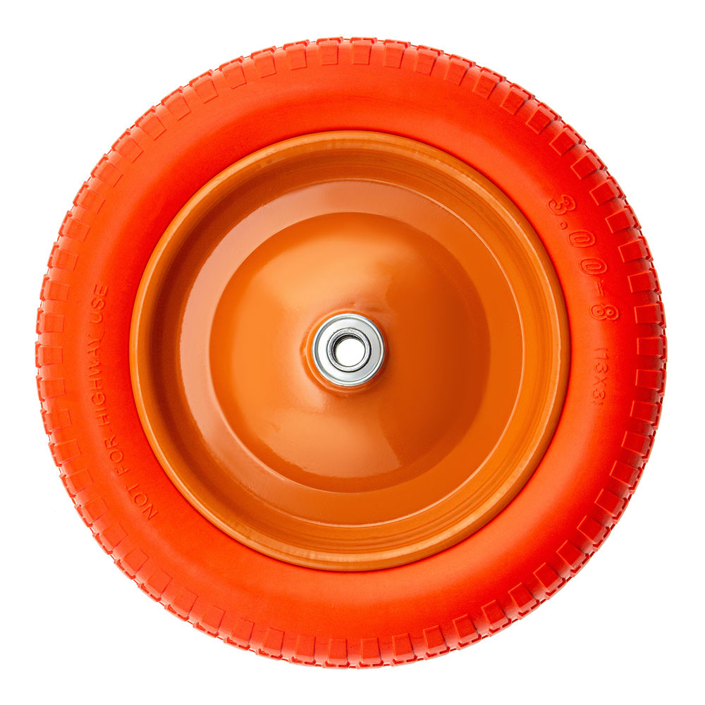 Колесо полиуретановое 3.00-8, длина оси 90 мм, подшипник 16 мм Palisad (68975)