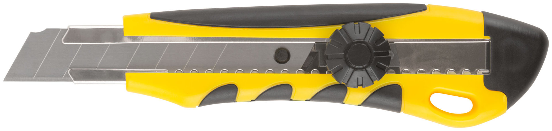 Нож технический 18 мм усиленный прорезиненный, вращ.прижим (10253)