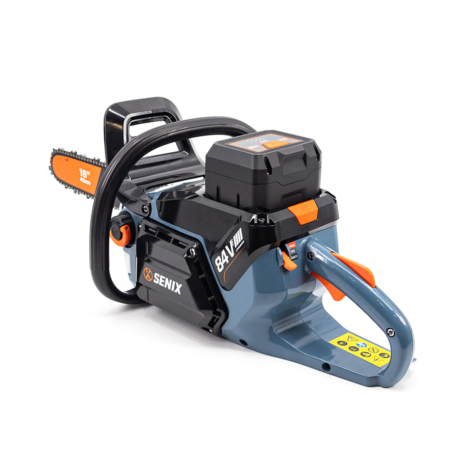 Пила цепная, бесщ.мотор, 40 см (16). В комплекте: 1 батарея 10.0Ач, ЗУ X8 84В