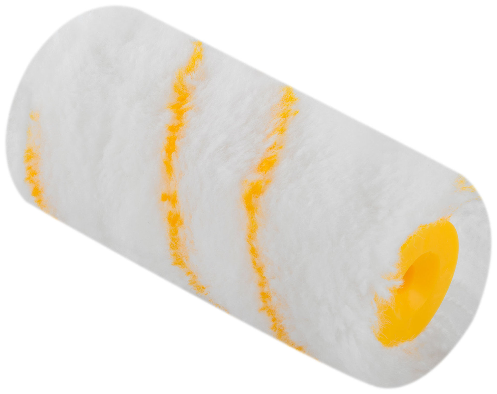 Ролик сменный полиакриловый белый с желтой полосой миди, диам. 30/54 мм; ворс 12 мм, 100 мм (02623)