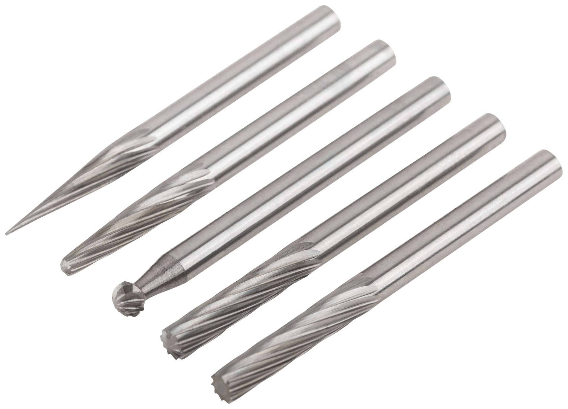 Шарошки карбидные Профи, штифт 3 мм (мини), набор 5 шт. (36601)