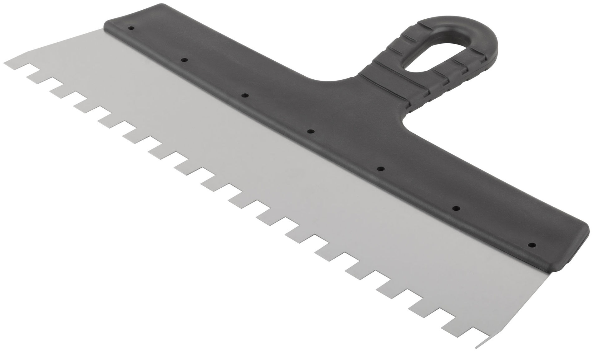 Шпатель фасадный нержавеющий зубчатый 350 мм / зуб 10 мм (06615)