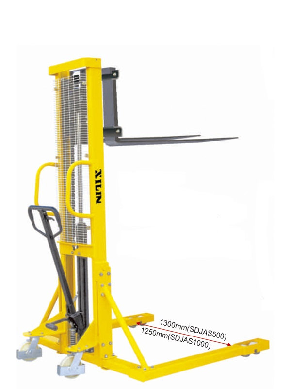 Штабелер гидравлический 1,5 т 3,0 м XILIN SDJAS1530 с раздвижными вилами и расширенными опорами (1015747)
