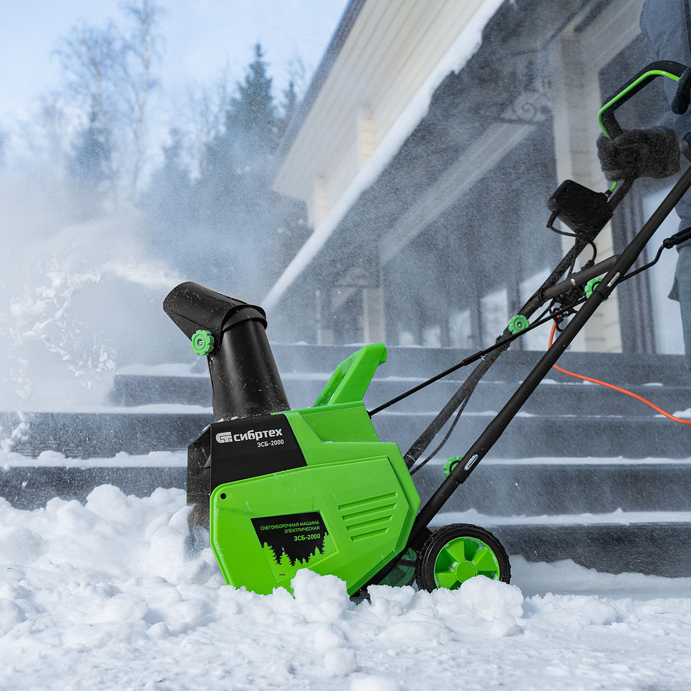 Снегоуборочная машина электрическая ЭСБ-2000, 2 кВт Сибртех (97620)