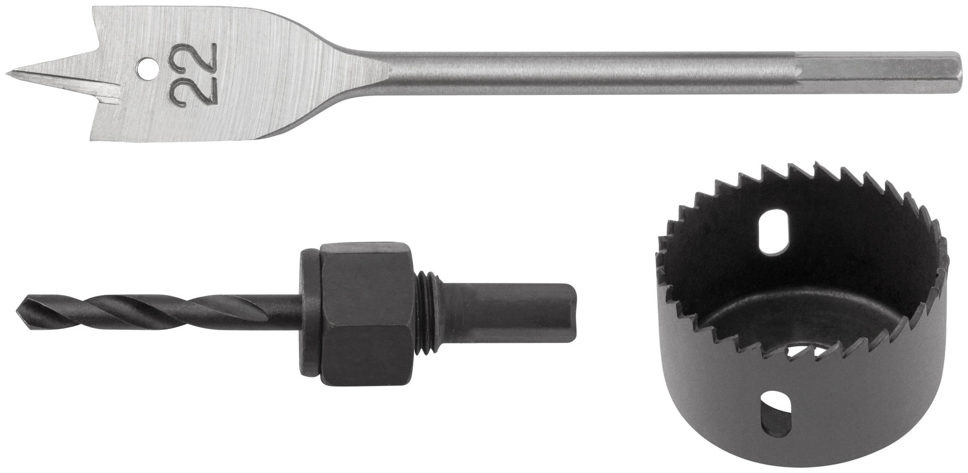 Сверла наборные для замков, набор 3 шт. (22/48 мм) (36350)